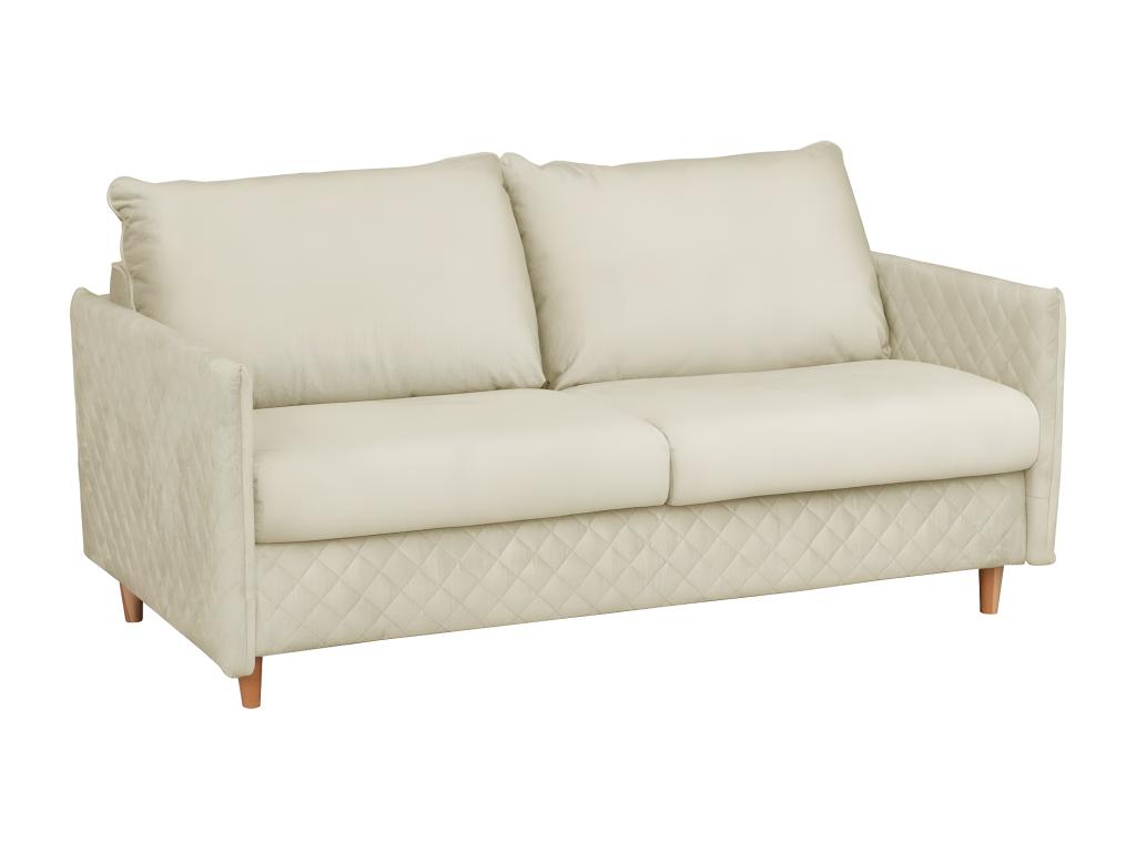Homelumiere 3-seater convertible sofa in luxury velvet, beige, for everyday use