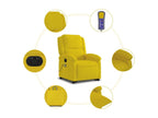 Yellow velvet electric reclining massage chair
