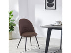 Bohometop set of 2 upholstered dining chairs with fabric covering and brown metal legs 05474YDXZ