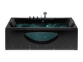 Bohometop 170cm x 80cm Corner Whirlpool Bathtub with LED Lights, Black, 46987SMKS