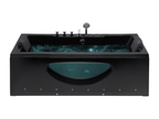 Bohometop 170cm x 80cm Corner Whirlpool Bathtub with LED Lights, Black, 46987SMKS