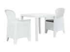 Homelumiere 3-piece set, white plastic with a rattan look