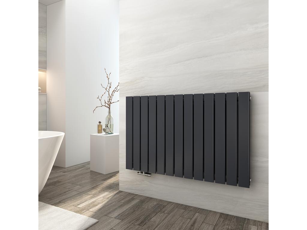 Bohometop Hot Water Steel Flat Tube Wall-Mounted Radiator Anthracite 63x100cm 1343W Double Layer 00106AHBG