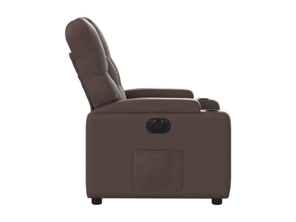 Electric Recliner Chair, Brown Faux Leather, 65735LSYG