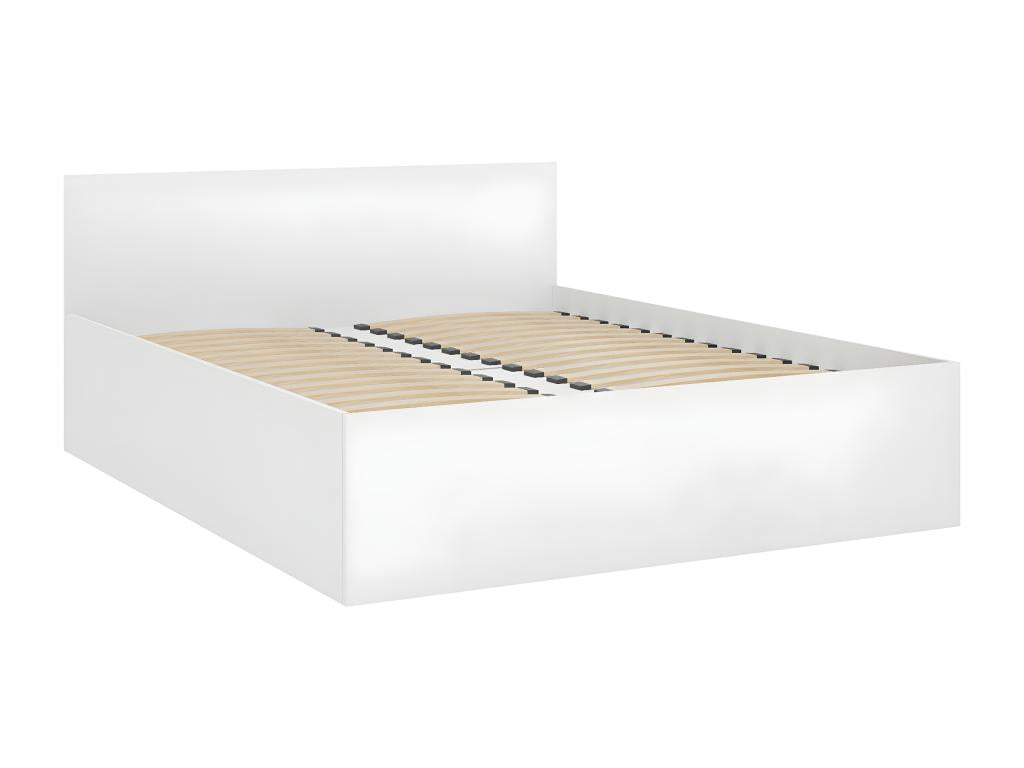 Bohometop 100 Double White Bed 160x200 Laminate Slatted Base 164x204x80cm 64546YGHH