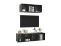 2-Piece TV Stand Set, Glossy Grey, Chipboard 62655HITK