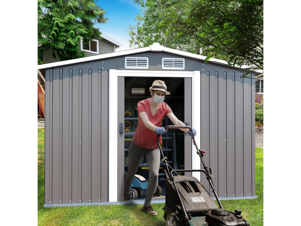 Metal playhouses, 246cm diameter x 178cm high, grey