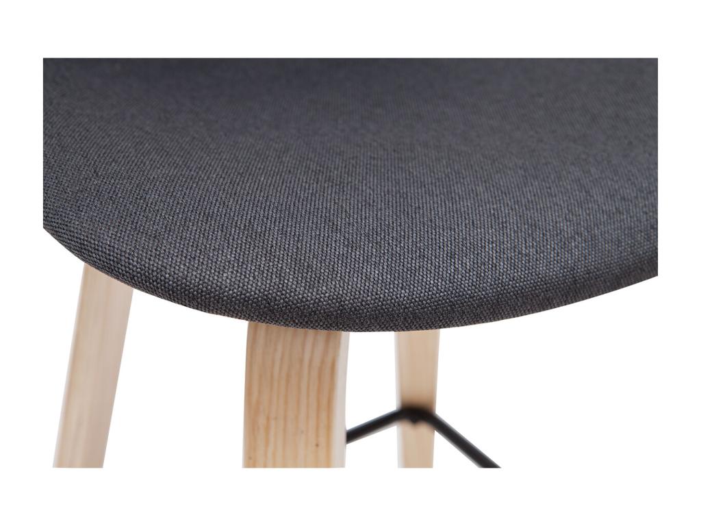 Set of 2 Scandinavian bar stools, dark grey, 65 cm high, Bohometop 94900PBXM