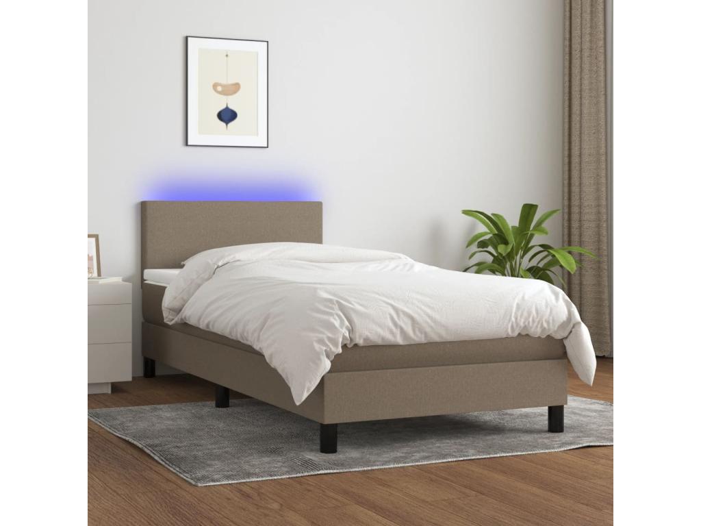 Bohometop bed base with Bohometop LED mattress 90x190 Fabric 51049ELNA