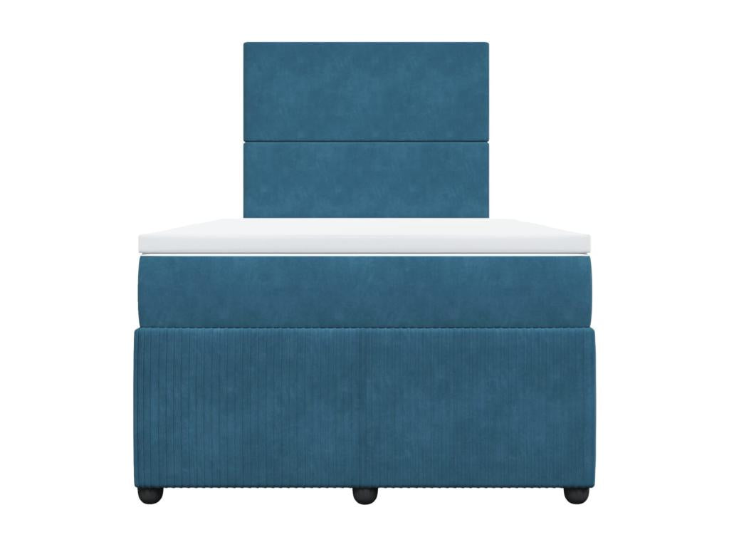 Bohometop bed base and mattress, blue, 120x190 cm, velvet, 62128LORI
