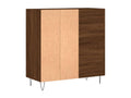 Brown oak record cabinet, 84.5x38x89 cm, engineered wood