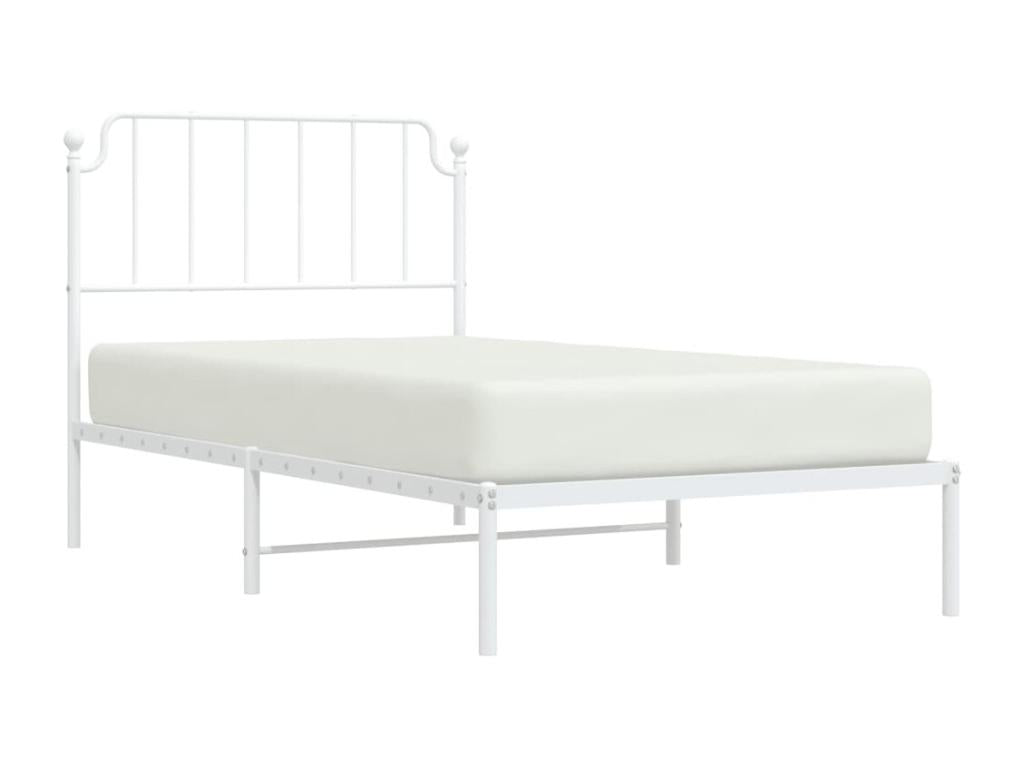 Metal bed frame with white headboard 100x200 cm 59473BCAF
