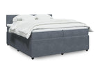 Homelumiere bed base and mattress, dark grey, 200x200cm, velvet