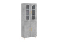 High sideboard, concrete grey, 69.5x34x180 cm, engineered wood, 75511STXM