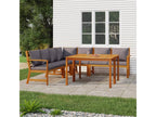 Bohometop 7-Piece Wooden Garden Dining Set with Cushions 65928DBDQ