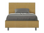 Single bed without slatted base, upholstered, 120x190 cm, Labirinto 6 yellow fabric, Homelumiere