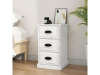High-gloss white bedside table, 39x39x67 cm, engineered wood, 60846KNRE