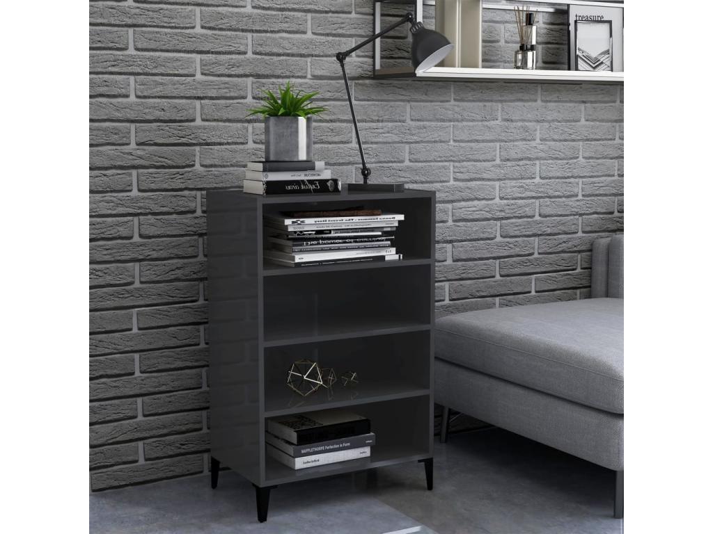 Glossy Grey Buffet 57x35x90 cm Chipboard