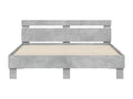 Bed frame with headboard and LED lighting, concrete grey, 140x190 cm