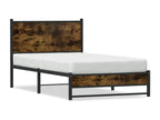 Metal bed frame without mattress, smoked oak, 107x203 cm, 09294JBYV