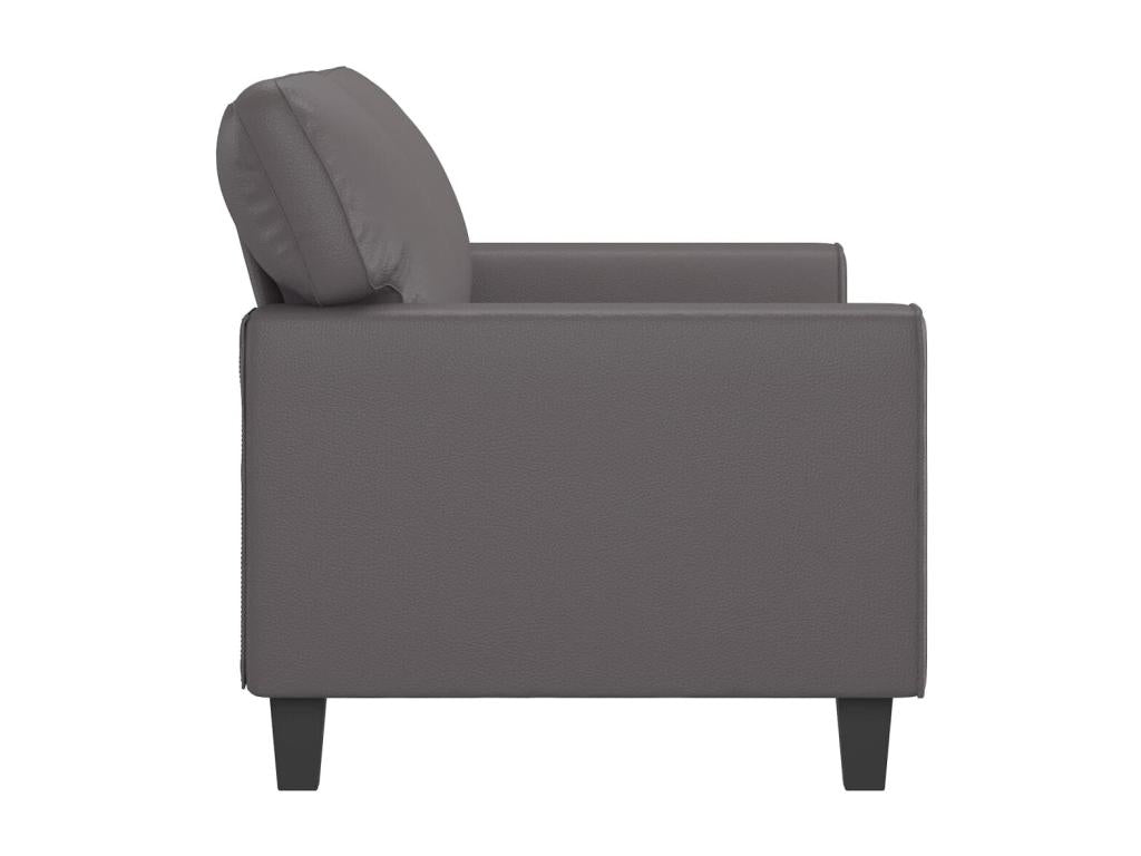 2-Seater Sofa Grey 140cm Faux Leather 80631QDBY