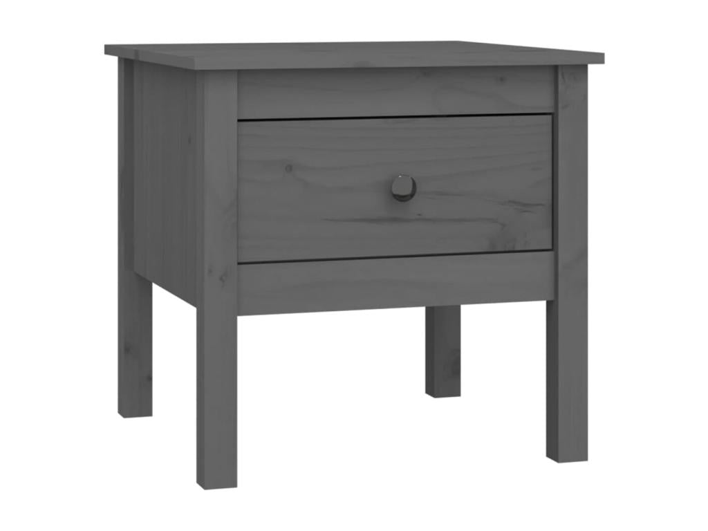 Side tables, 2 pcs, Grey, 50x50x49 cm, Solid pine wood