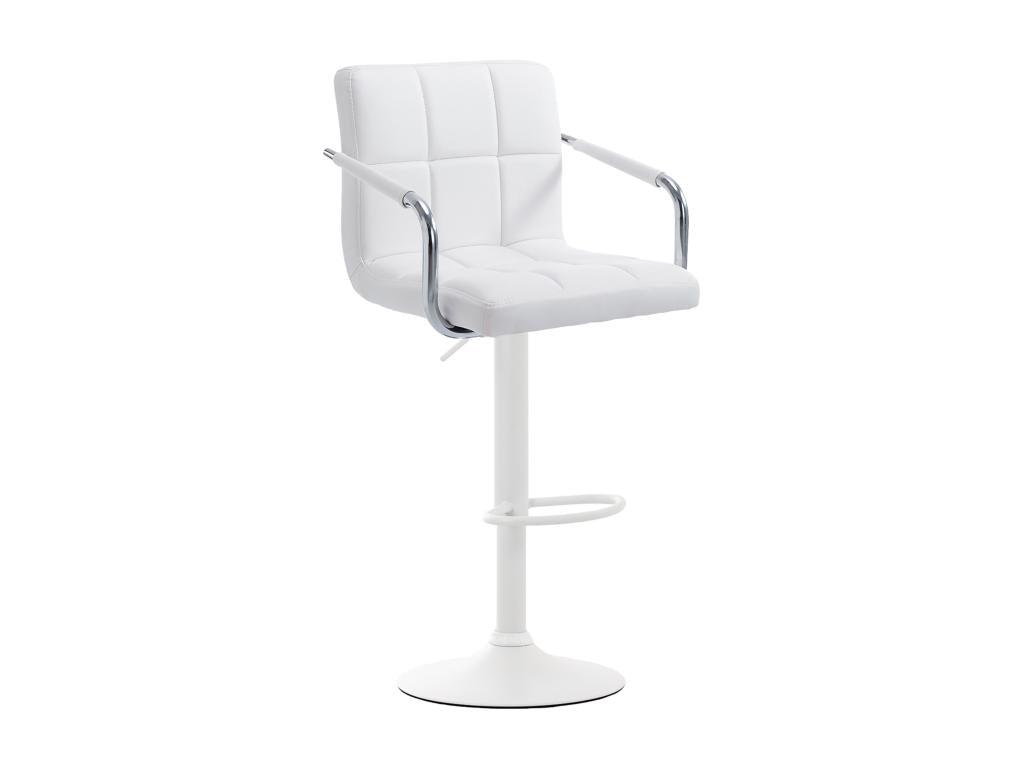 Bar stool - Faux leather / Metal - White - Bohometop V2 06602HPYH