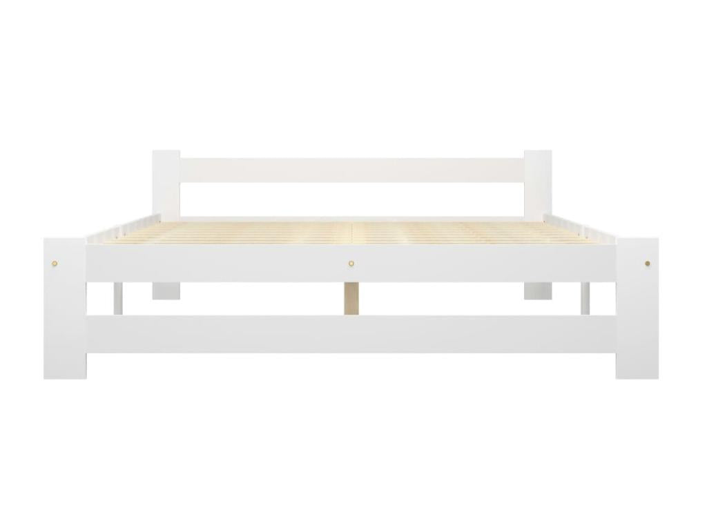 White Bed Solid Pine Wood 140x200 9