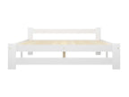 White Bed Solid Pine Wood 140x200 9