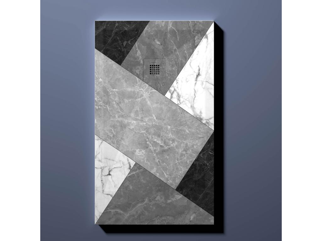 Shower tray 02 BN Mosaic Smooth finish Homelumiere 3D color grid - 160x90 cm