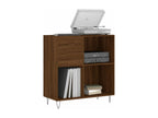 Brown oak record cabinet, 84.5x38x89 cm, engineered wood