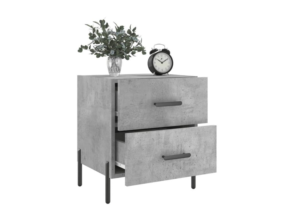 2-piece bedside tables, concrete grey, 40x35x47.5 cm, engineered wood, 89598CSBQ