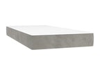 Upholstered bed base and mattress, light grey, 80x200 cm, velvet, 37519TIRM