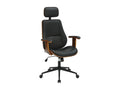Office chair - Faux leather / Metal - Walnut / Black - Bohometop 37158WHHN