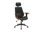 Office chair - Faux leather / Metal - Walnut / Black - Bohometop 37158WHHN