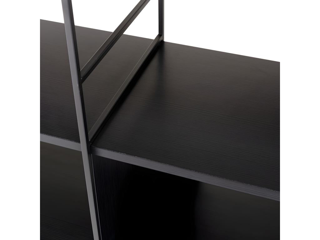 Bohometop - 10-niche, 5-tier black shelf with metal legs 59332GEJI