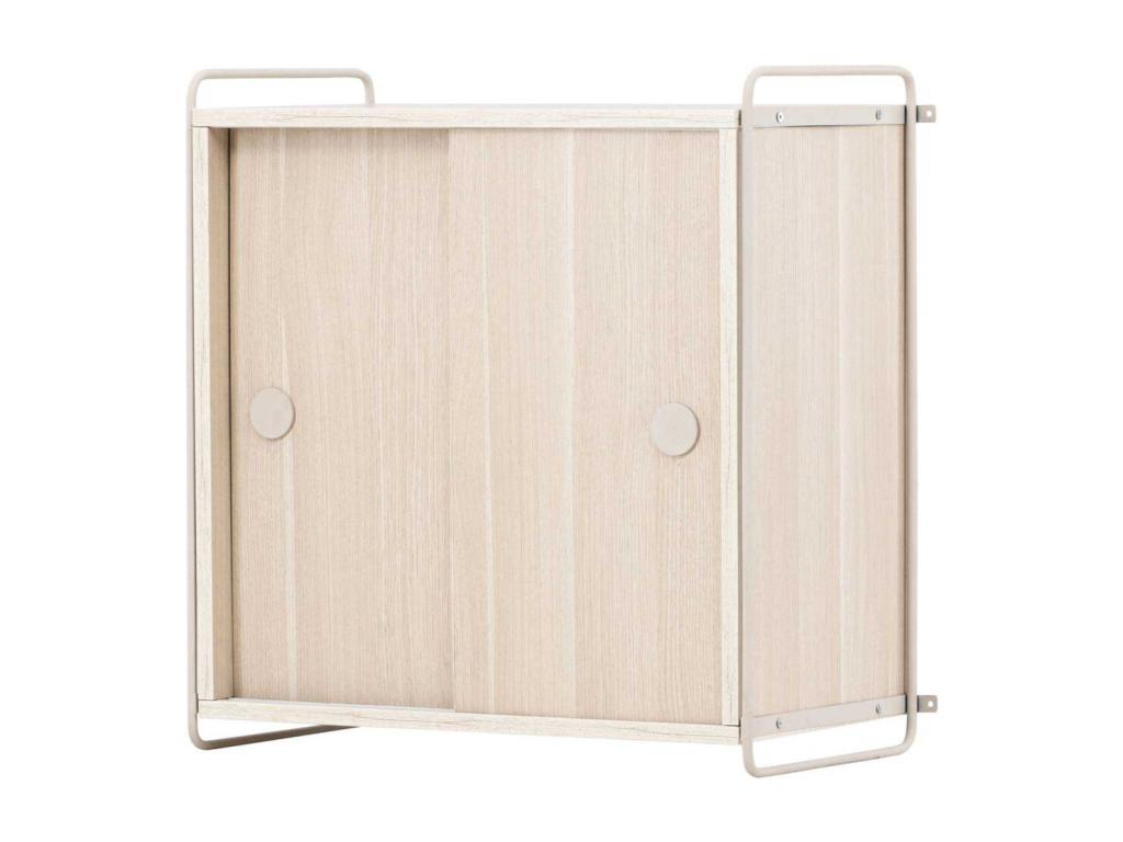 Wall shelf with 2 doors, 68x60 cm, Paris White, 02229JFMH