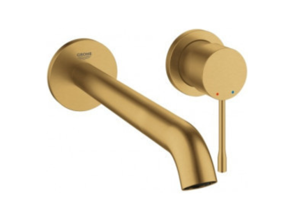 Homelumiere 2-hole basin mixer tap, size L, 230mm projection, Cool Sunrise brushed finish